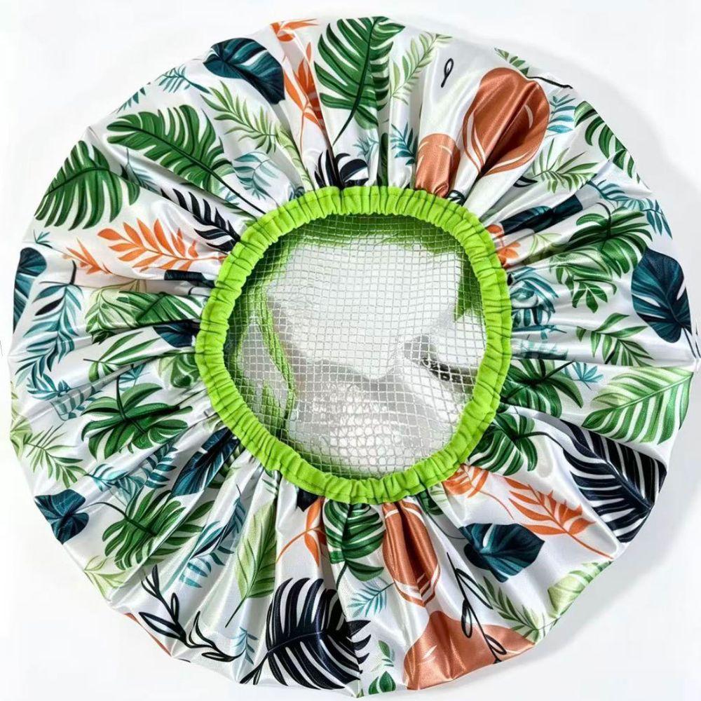 Foil Lining Deep Conditioning Cap Floral Pattern Satin Shower Cap Thickened Shower Cap Salons
