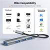 4 In 1 USB 3.0 Hub High Speed USB C Docking Station Type C 3.1 Multi USB Splitter OTG Adapter for PC Laptop