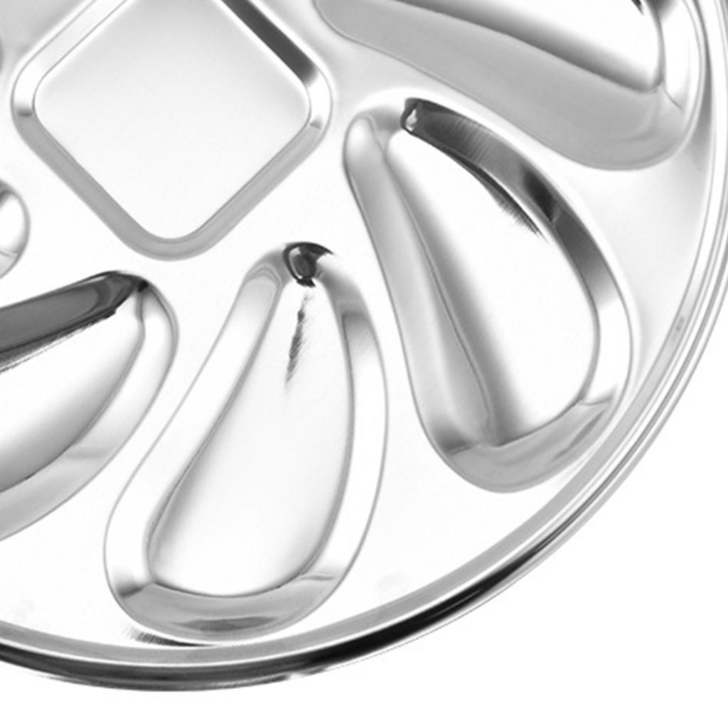 8 слотов Большая тарелка Прочная устричная тарелка Элегантный сервировочный поднос Материал из нержавеющей стали Подходит для дома и ресторанов