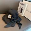 Ins Chic Summer Foldable Breathable Soft Grass Weave Bowknot Ribbon Lady Sun Cap Women Beach Leisure Hat