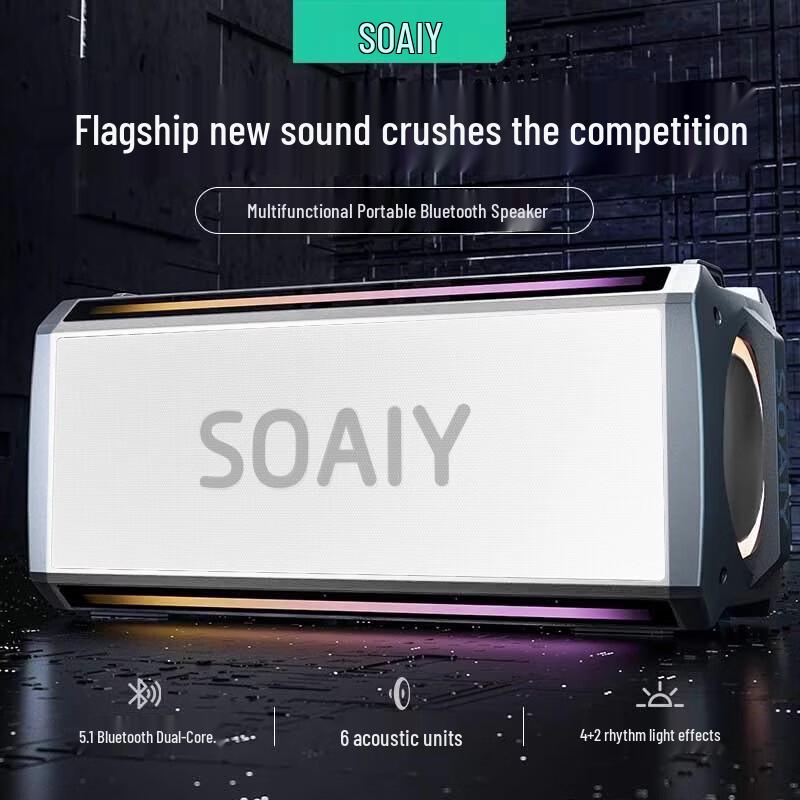 Портативная Bluetooth-колонка для караоке Sol-AI SH05 с 2 микрофонами, штекер CN (адаптер в комплекте) (Китайская версия)