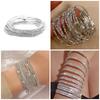 Pack of 12 Sparkling Rhinestones Stretch Bracelets Elastic Bands Crystals Bangle Jewelry Accessory for Women Ladies