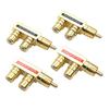 Sac Taske RCA Splitter for RCA Audio Conversion Plugs Set of Splitter/Branch Adapter, 2-Way Cables, (F-Type, 4)