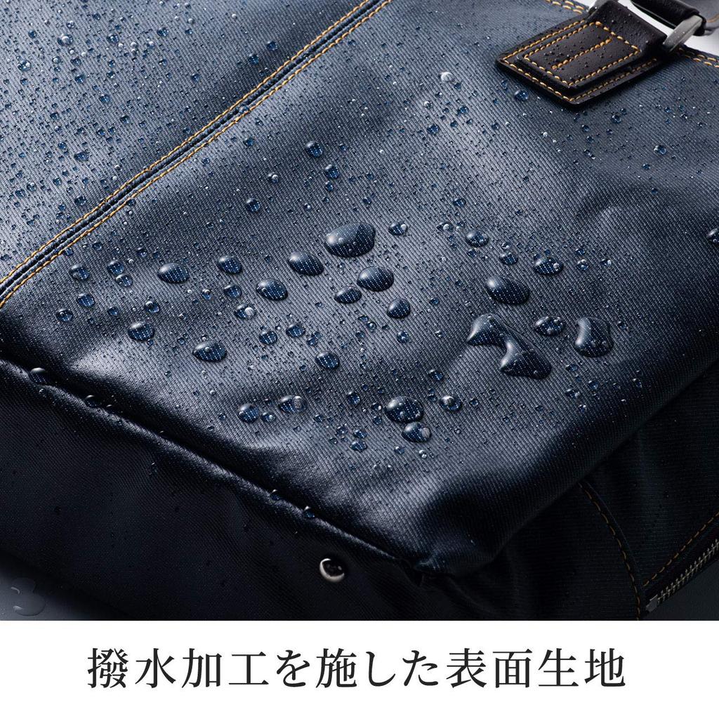 Сделано в Японии Деловая сумка Toyooka Sewing x Okayama Denim 12 карманов 2WAY Водоотталкивающая Самостоятельно стоящая Черная [Sanwa Direct] 200-BAG146BK