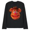 The Muppets Унисекс Взрослая футболка с длинным рукавом и лицом Медведя Фози