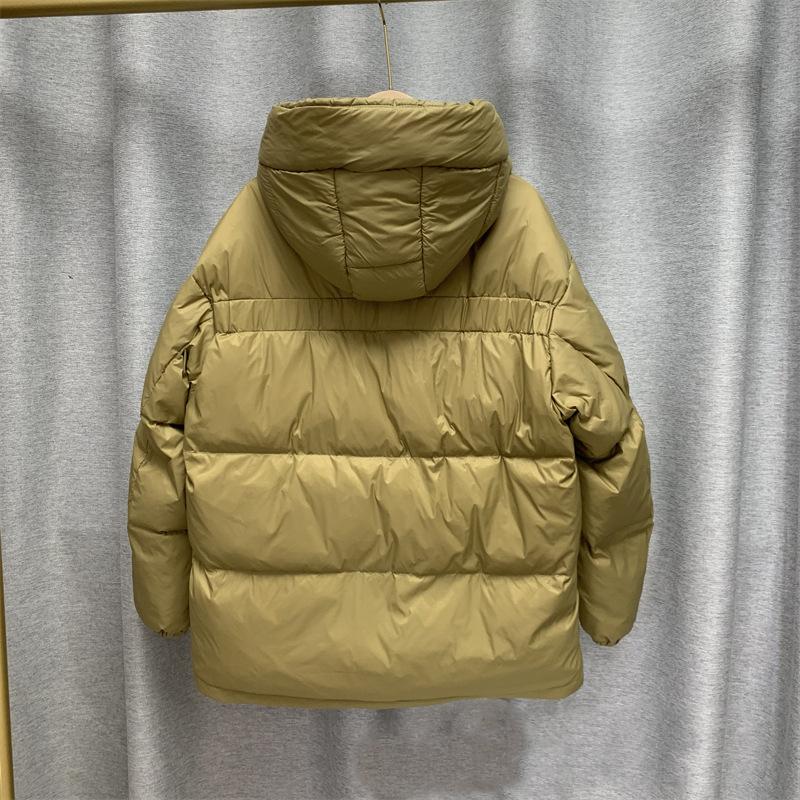 Зимняя свободная однотонная куртка с мягкой подкладкой на молнии и воротником с капюшоном, универсальное теплое белое пальто на утином пуху для женщин