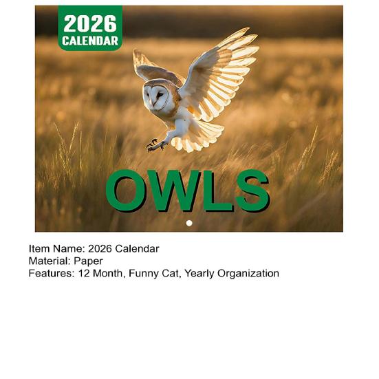 2026 Wall Calendar Jan 2026 - Dec 2026 12 Monthly Planner Wall Hanging Calendar with Funny Dog/Cat Images for School Home Office