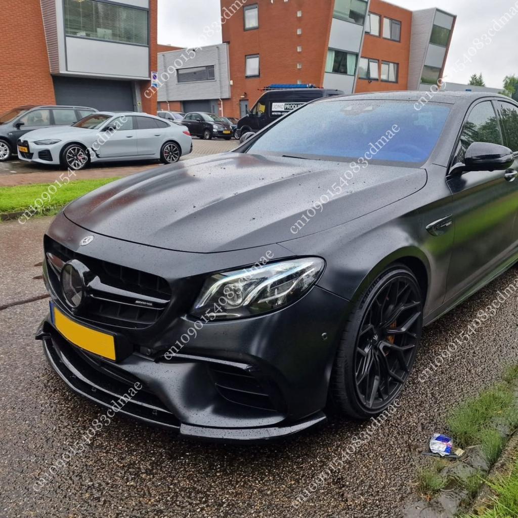 Передний сплиттер в стиле Maxton, губа на бампер для Mercedes-Benz E63 AMG Estate Sedan S213 W213 2017-2021, автомобильный спойлер, глянцевый черный