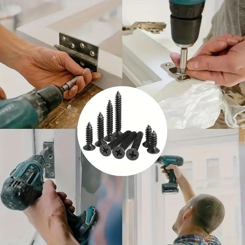 400/800 шт./набор M2 Черный Набор саморезов, саморезы с фиксацией и саморезы по дереву