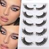 Fox Eye Lashes 3/5 Pairs Thick Winged Wispy 3D False Eyelashes Makeup Faux Fluffy Mink Lashes Fake Natural Eyelashes Extension