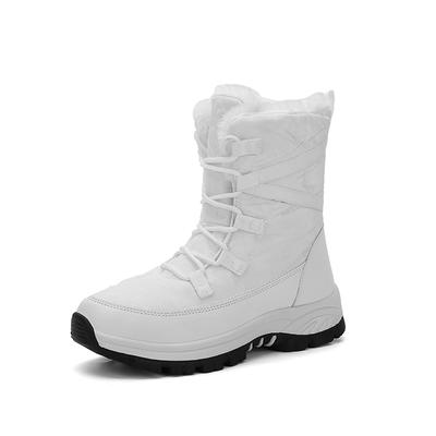 Зимние женские высокие уличные плюшевые ботинки на толстой подошве однотонные женские уличные ботинки противоскользящие повседневные ботильоны женские