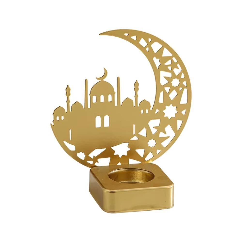 Heat-resistant Eid Mubarak Candlestick Castle Shape Islamic Style Aromatherapy Tray  Entryway Decor