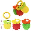 Baby Teether Fruit Shape Infant Silicone Teething Teether Rattle Teether Grip Sensory Interactive Toys