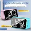 Large Mirror Alarm Clock Rechargeable Electronic Clock Smart LED Display Clock  Travel