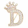 Crown 26 Initial Letters A To Z   Brooch Pins Women