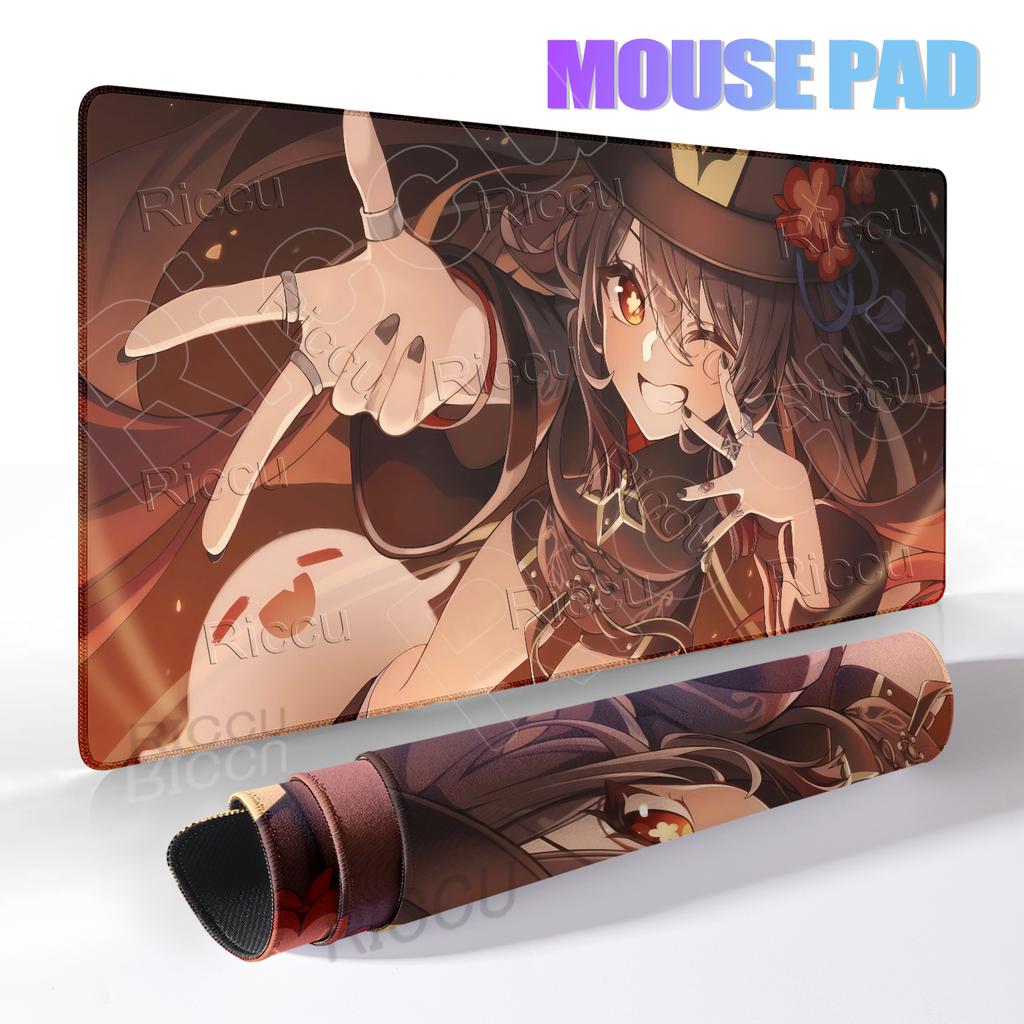 Extended Anime Kawaii Hu Tao Mousepad Non-slip Rubber Gaming Genshin Impact Mouse Pad Keyboard Professional Rugs Computer Carpet