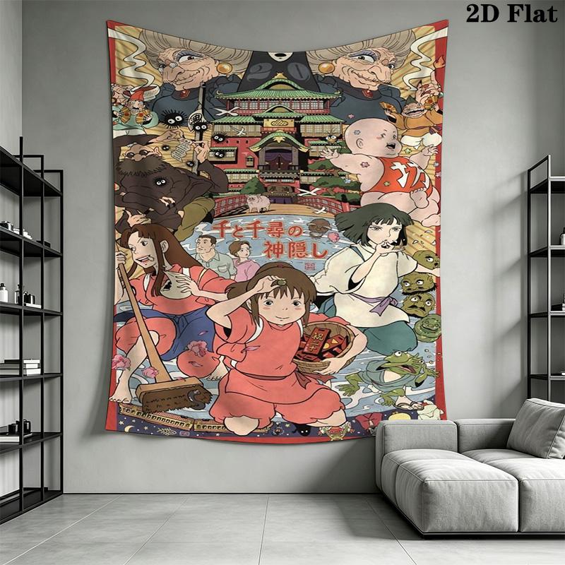 Samurai Cat Legend Chihiro Tapestry Fashion Print Wallmounted Background Wall Hanging Cloth Wall Covering Decoration Christmas Gift