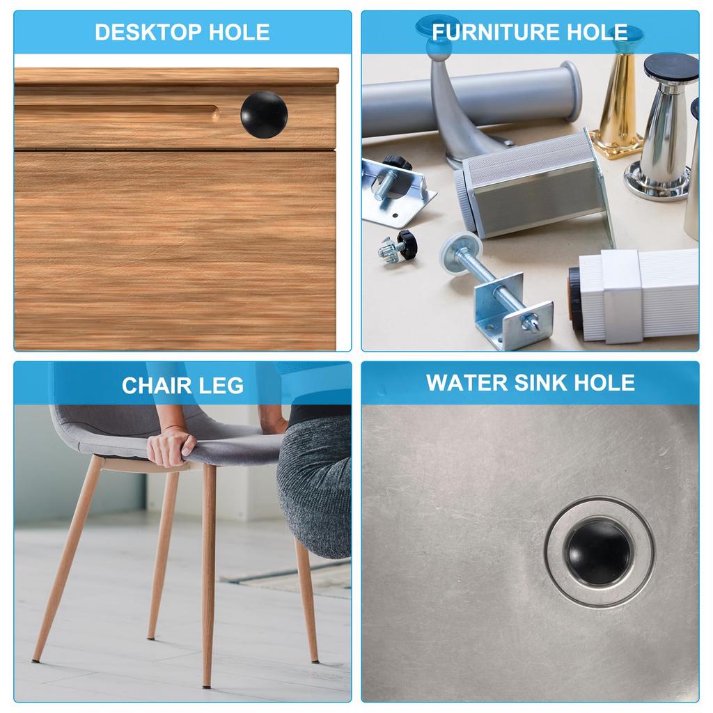 PATIKIL 6pcs 18mm Diameter Silicone Round Snap Type Lock Furniture Hole Plug Button Protective