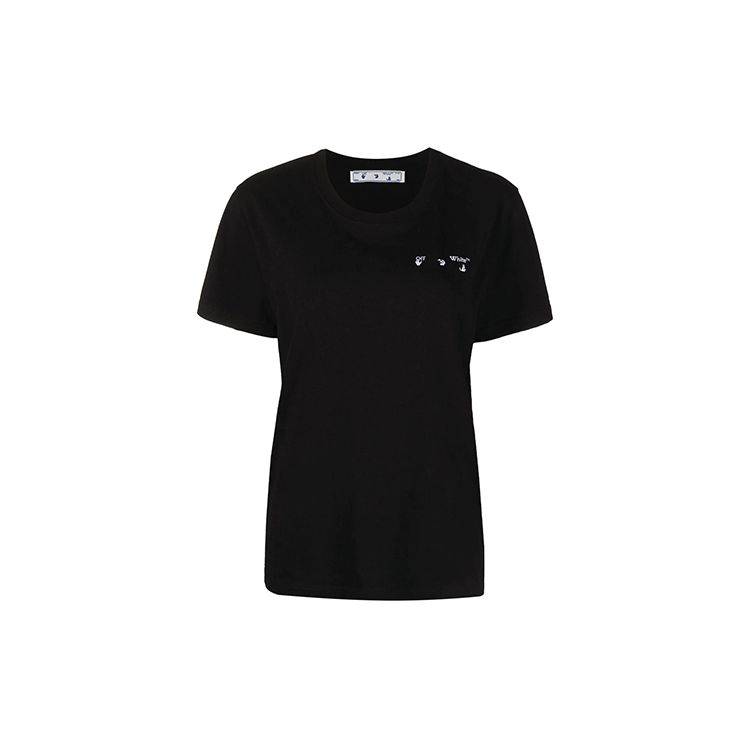 Off-White Женская повседневная футболка Liquid Melt Arrows Черная/Серая OWAA049R21JER0011009