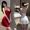 Sex Underwear Satin Large Size Free Sexy Side Split Silky Loungewear Bed Uniform Smooth Nightdress