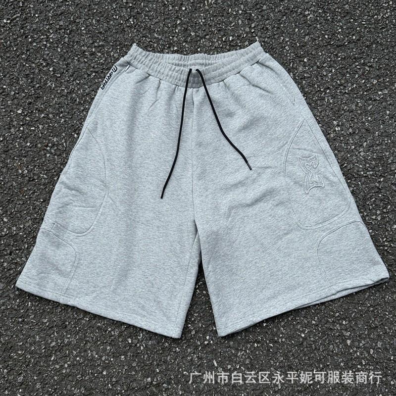 ME Baggy Shorts Color Block Embroidered 7/8 Length Streetwear Loose Athletic Teens