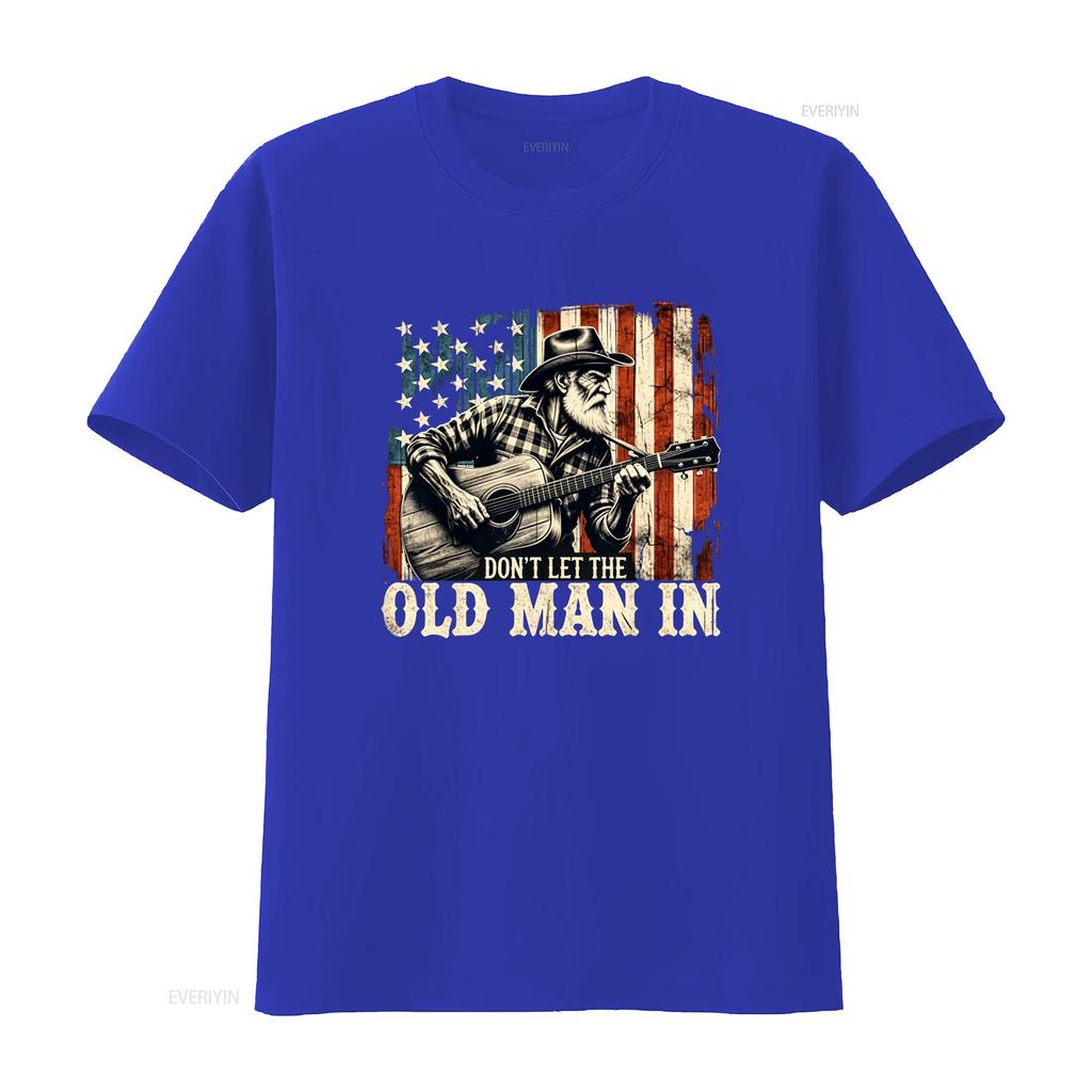Retro Dont Let The Old Unisex In Vintage American Flag T Shirt Vintage Washed Comfortable Casual Versatile Designer Clothes