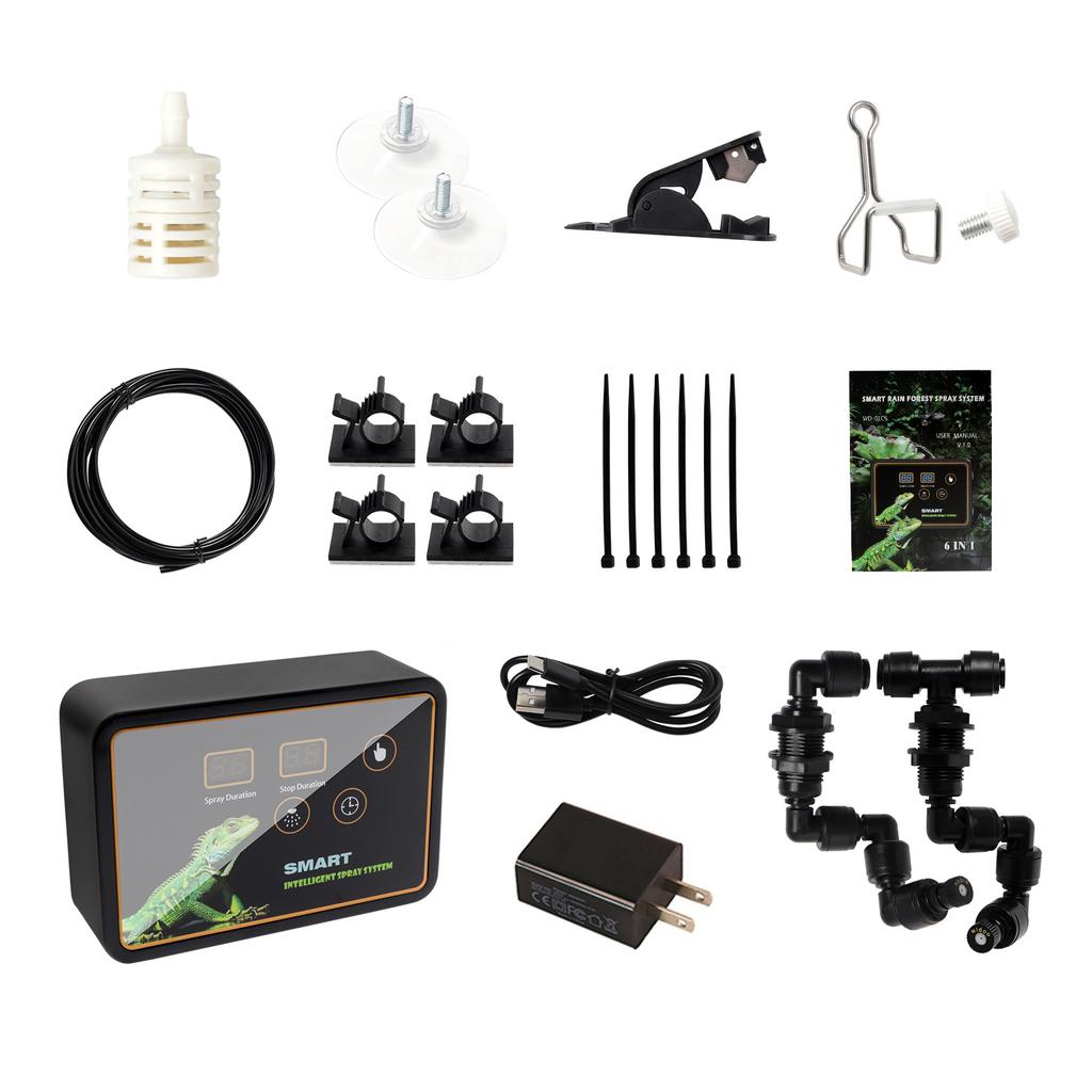 Система распыления по времени для террариума «Тропический лес» Различные способы установки Автоматическое распыление по времени