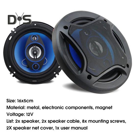 2 шт. автомобильный аудиодинамик полночастотный стереоэффект без потерь 6,5-дюймовый автомобильный коаксиальный звуковой сигнал для фургона