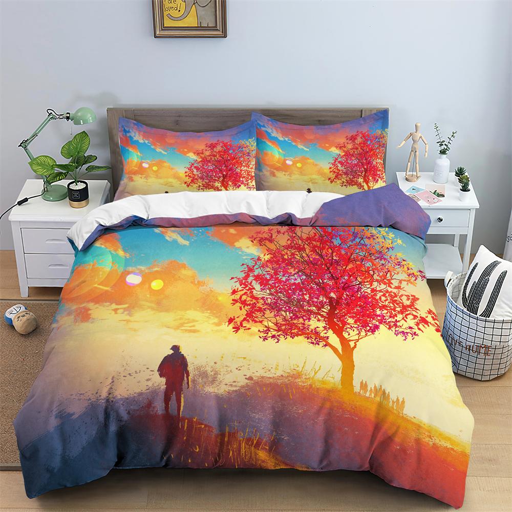 Comforter Watercolor Flowers King Queen Colorful Blooming Floral Bedding Set For Teen Adult Plant 2/3Pcs Polyester