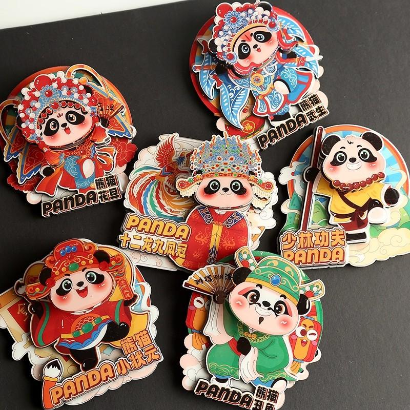 Магнит на холодильник в китайском стиле Пекинская опера Панда 3D мультяшный Магнит на холодильник Смола Магнит на холодильник для украшения кухни