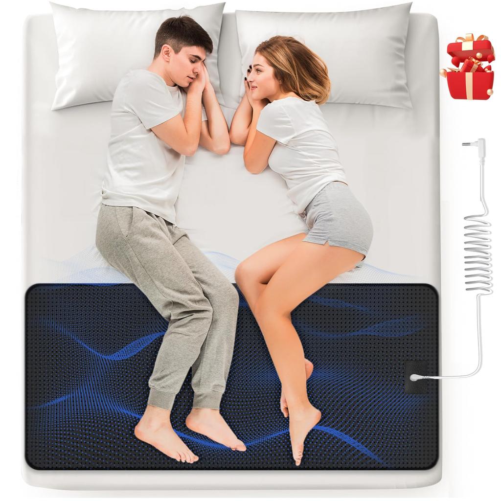 Grounding Mat for Bed, 27''×60'' (Queen) - Earthing Pad for Better Sleep, Stress & Muscle Pain Relief, Includes Grounding Cord