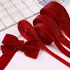 1Pcs Glitter Velvet Christmas Ribbon Gift Wrapping Ribbon 10 Yards for Christmas Tree Wedding Decor Clothing Accessory Making LXY