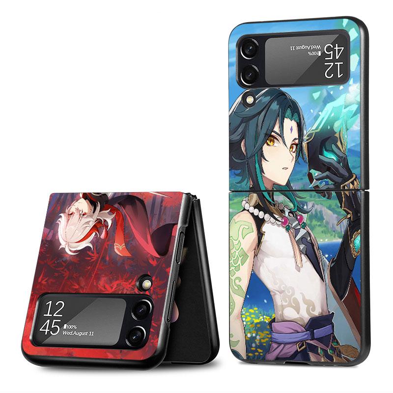 Чехол для Samsung Galaxy ZFlip3 ZFlip Z Flip 3 5G Z Flip 4 Flip3 Flip4 zflip Жесткий чехол для ПК Game Genshin Impact Anime Shell