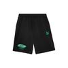 Puma Классические танцевальные шорты с принтом логотипа и буквами, на шнуровке, прямые повседневные шорты унисекс, черные 627177-01