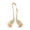 Pair of Kissing Duck, Swan Showpiece For Home Decor - 29 Cm (Aluminium, Golden )