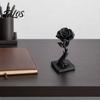 Талос 3D-печатная статуэтка Черной Розы, Фигурка в готическом темном стиле, Художественный декор Цветка на Огненной Основе, Изысканное Украшение для Дома и Офиса