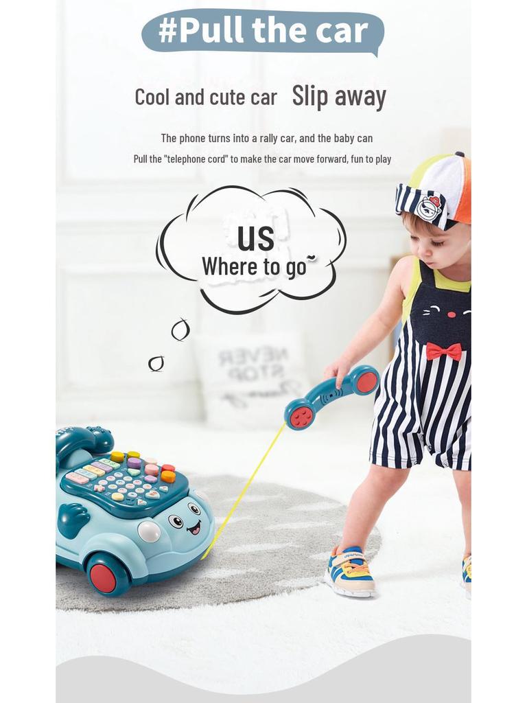 Ретро развивающая музыкальная игрушка-телефон для детей от 0 до 3 лет