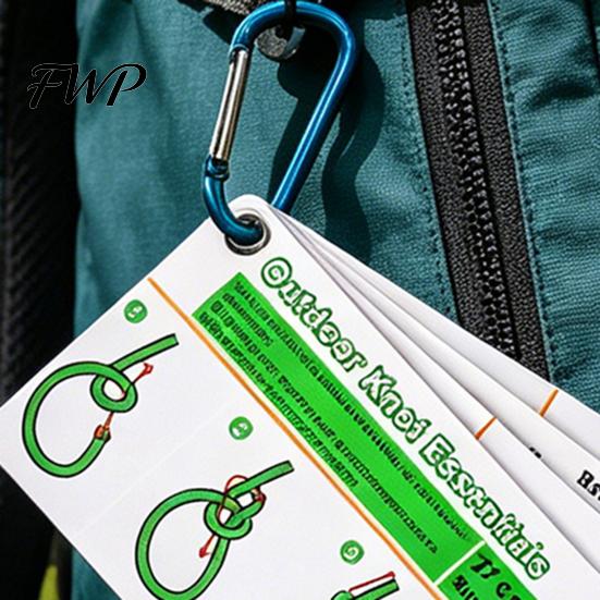 Survival Knots Chart 7Pcs/Set Knot Pocket Guide Cards with Carabiner 27 Classic Reference Camping Card Outdoor Climbing Backpacking Rope Tying Hiking