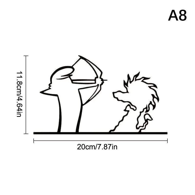 Наклейка на автомобиль в стиле минималистичного линейного искусства, на бампер и окно, на дверь, на стену, с дизайном мультяшного персонажа, украшение для дома, автомобиля