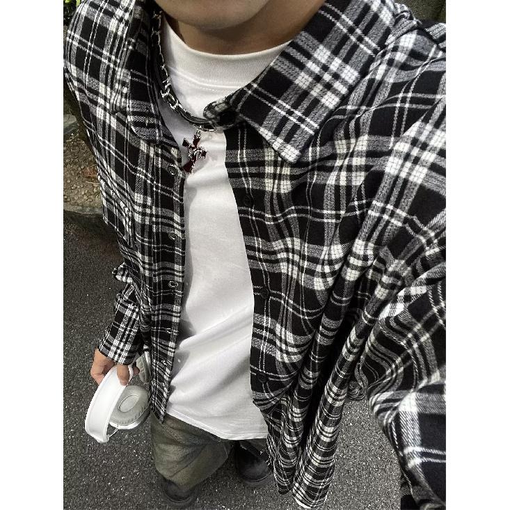 Рубашка с длинным рукавом с буквенным принтом 2024 года в японском стиле в стиле Гонконга, свободная рубашка для мальчиков, летнее модное универсальное повседневное пальто