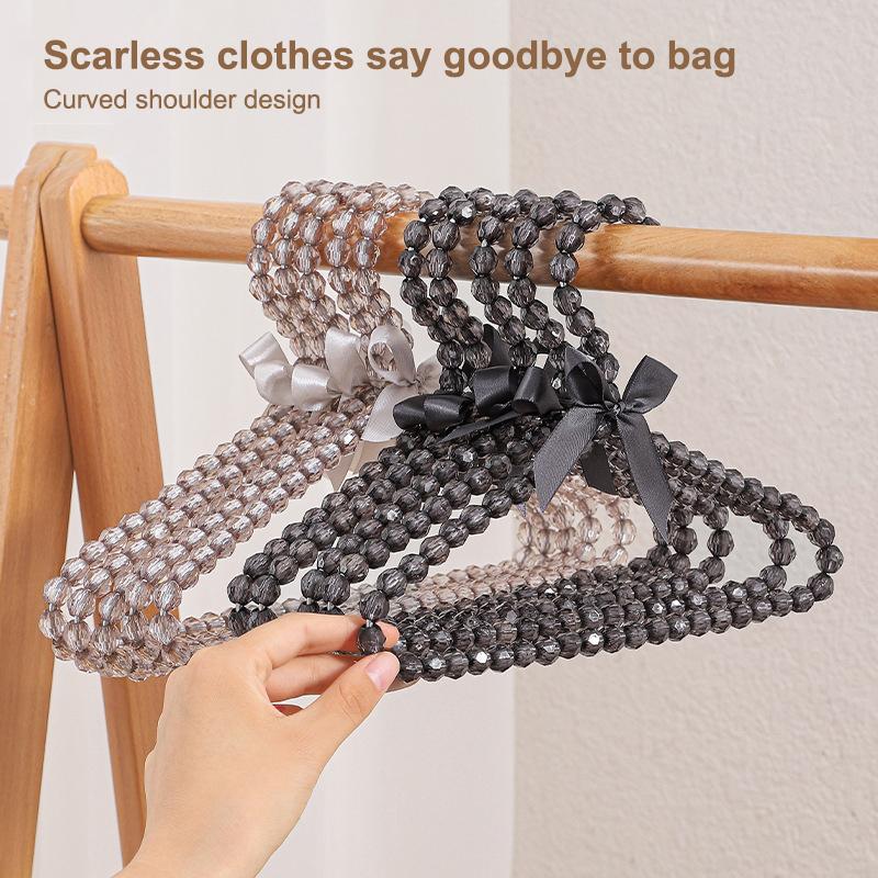 Pet Pearl Hanger Bow Durable Kids Hanger Elegant Clothes Organizer Clothespins Home Save-Space Clothes Storage Organizer