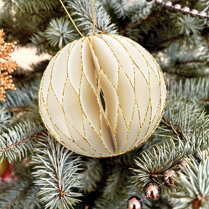 New 3/1PC Christmas Decoration Lantern Spherical Ornaments Creative Paper Honeycomb Ball Christmas Tree Pendant Decorations Gift