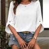 Women Summer Round Neck Short Sleeve Blouses
