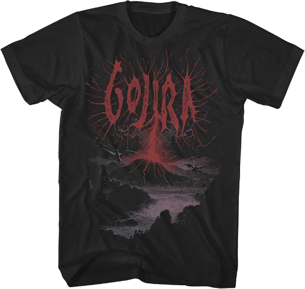 Футболка с графикой группы Gojira, извержение вулкана