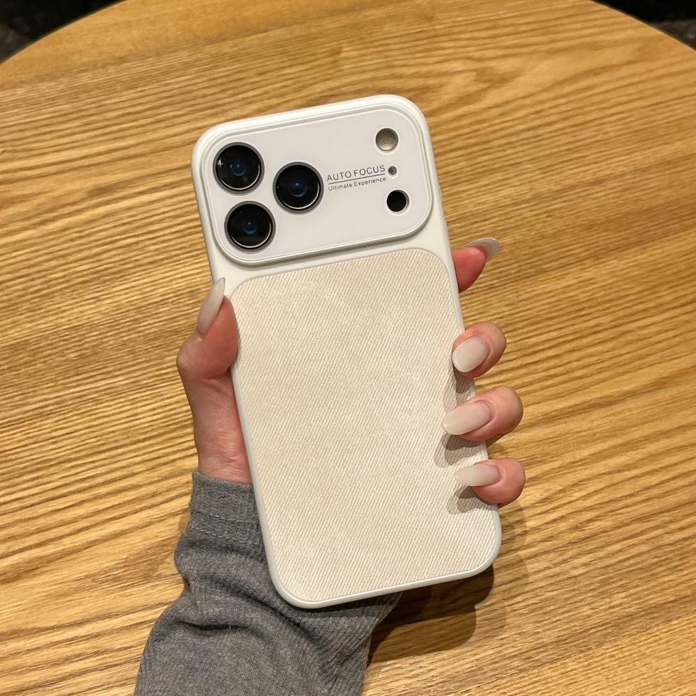 Luxury Original Frosted Denim Leather Phone Case For iPhone 17 16 15 14 13 Pro Max 17ProMax Nonslip Shockproof Full Bumper Cover
