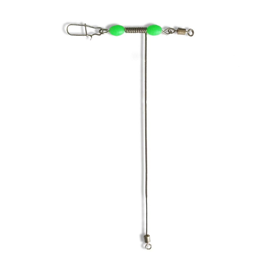 10 шт. Тройные вертлюжки с роликом, Т-образные вертлюжки с застежками, Соединители для рыбалки из нержавеющей стали со светящимися бусинами для ночной рыбалки