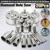 20Pcs 3-50mm Diamond Drill Bits Set Glass Marble Granite Hole Saw Cutter Tool