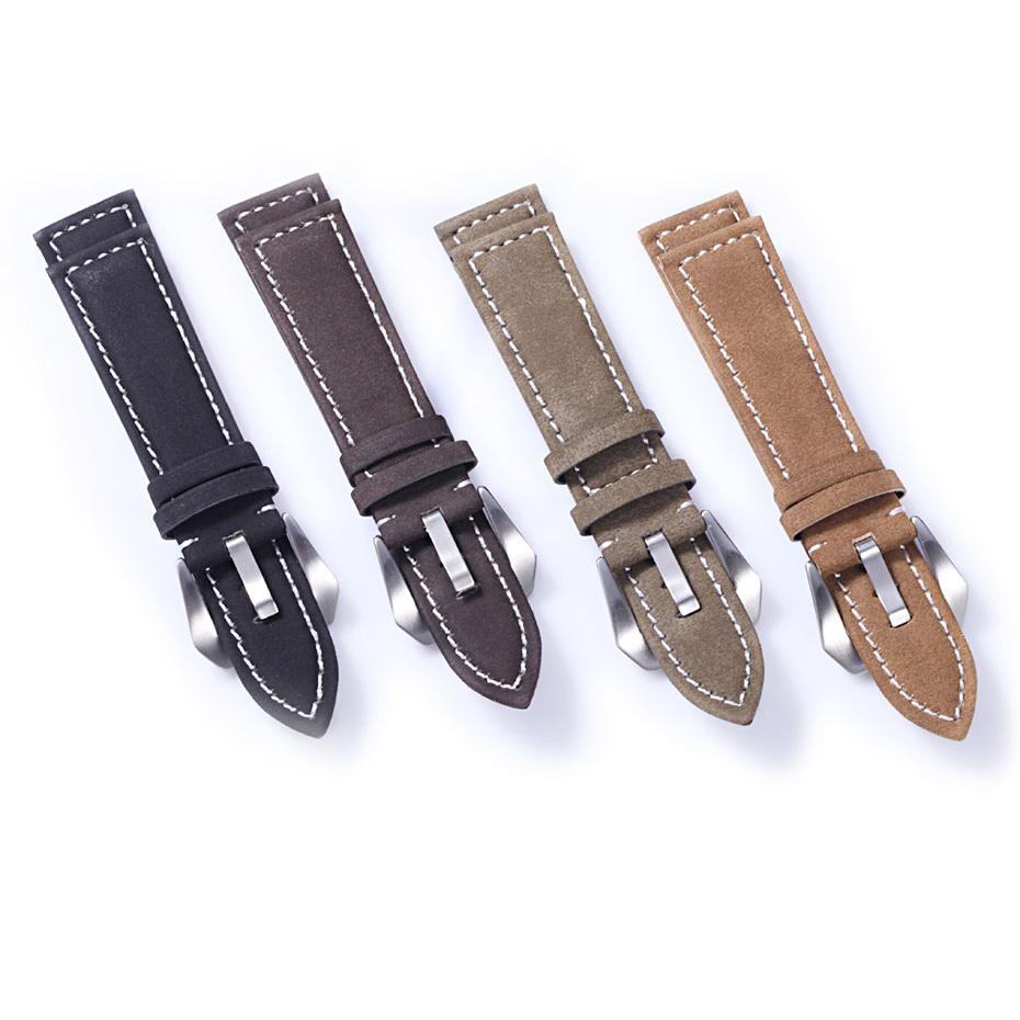 UTHAI Ремешок для часов 18мм 20мм 22мм 24мм Матовая телячья кожа Высококачественный ремешок для часов Универсальный браслет для смарт-часов P12