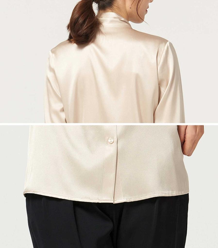 MAYUDAMA Шелковая блузка из тяжелого шелка с галстуком-бабочкой и большим длинным маленьким и большим выбором размеров и цветов Шампань лента, Весна/Осень, Рукав,