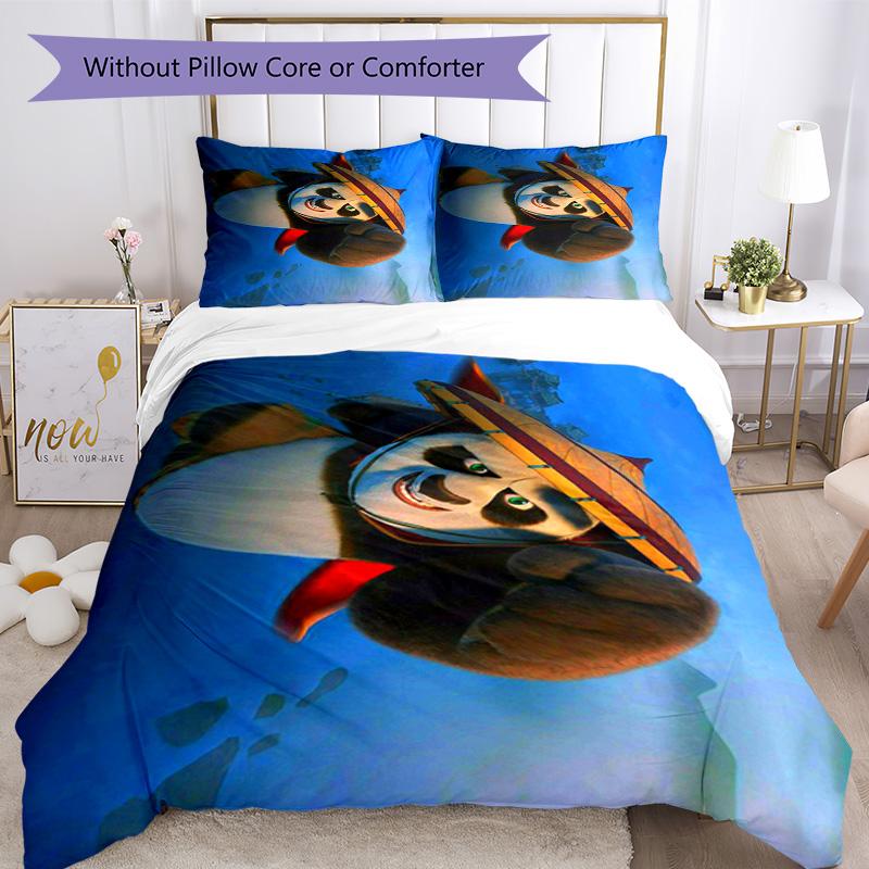Kung Fu Panda Quilt Cover Set Design For Dormitory Machine Washable Perfect Gift For Friends Family